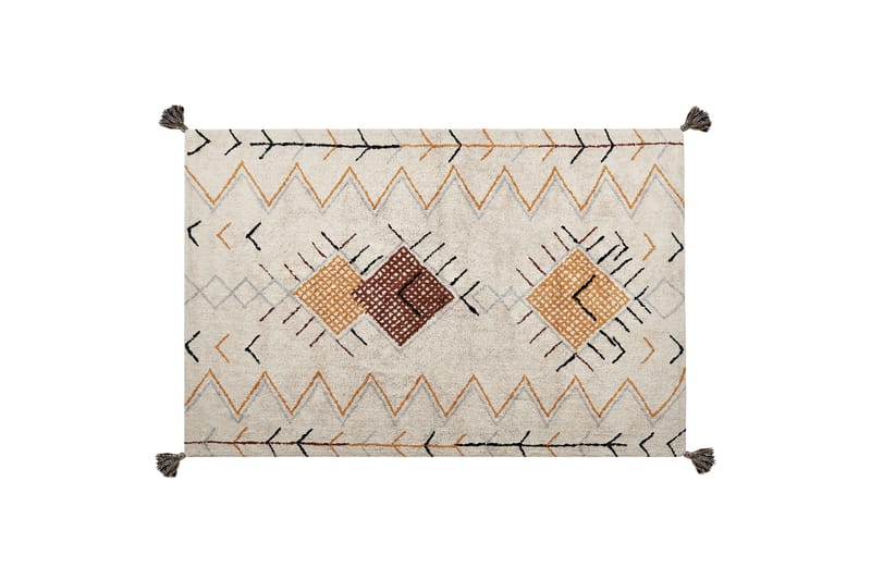 Bolay Bomuldstæppe 140x200 cm - Beige - Tekstiler - Tæpper - Moderne tæppe - Bomuldstæpper