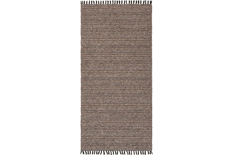 Cotton Tova Bomuldstæppe 70x150 cm Mørkebrun - Horredsmattan - Tekstiler - Tæpper - Moderne tæppe - Bomuldstæpper