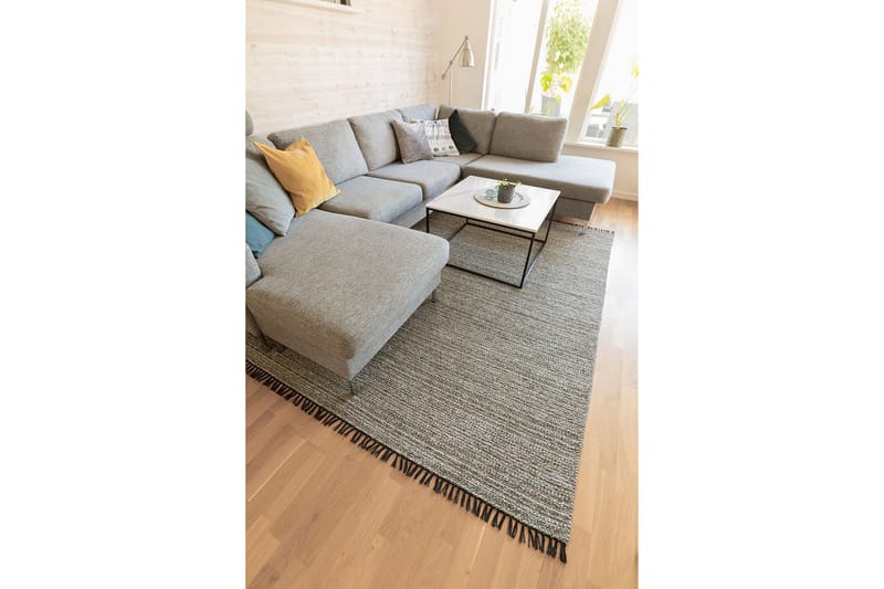 Cotton Tova Bomuldstæppe 70x350 cm Grøn - Horredsmattan - Tekstiler - Tæpper - Moderne tæppe - Bomuldstæpper
