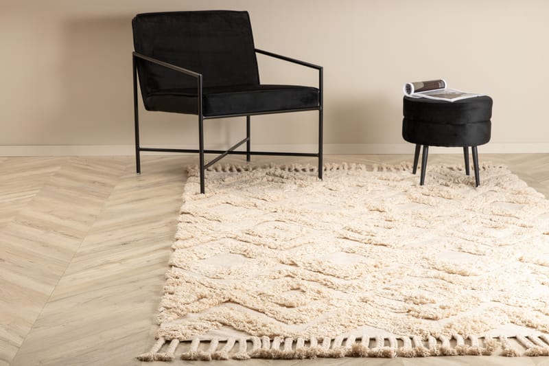 Hilma Bomuldstæppe 230x160 cm - Offwhite - Tekstiler - Tæpper - Moderne tæppe - Bomuldstæpper