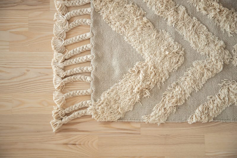 Hilma Bomuldstæppe 250x80 cm - Offwhite - Tekstiler - Tæpper - Moderne tæppe - Bomuldstæpper
