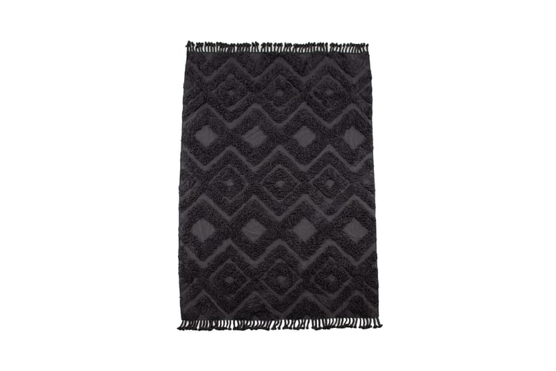 Hilma Bomuldstæppe Rektangulær 250x350 cm - Mørkegrå - Tekstiler - Tæpper - Moderne tæppe - Bomuldstæpper