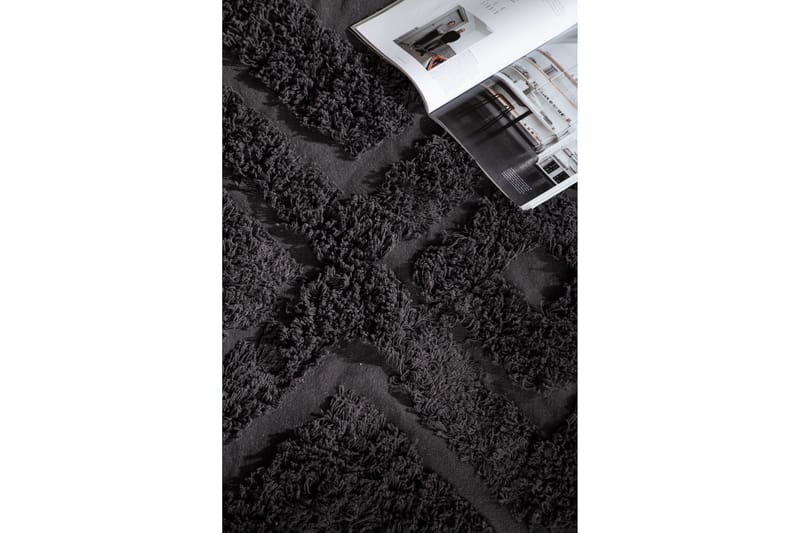 Hilma Bomuldstæppe Rektangulær 250x350 cm - Mørkegrå - Bomuldstæpper