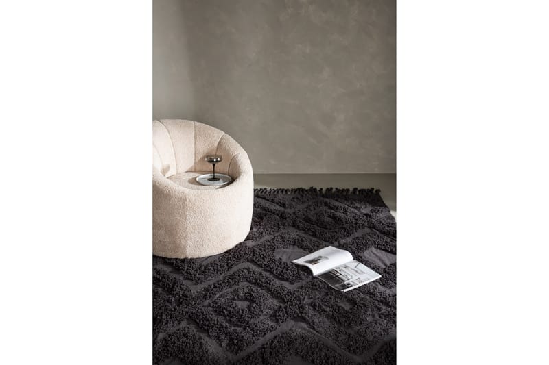 Hilma Bomuldstæppe Rektangulær 250x350 cm - Mørkegrå - Tekstiler - Tæpper - Moderne tæppe - Bomuldstæpper