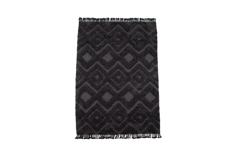 Hilma Bomuldstæppe Rektangulær 250x350 cm, Mørkegrå