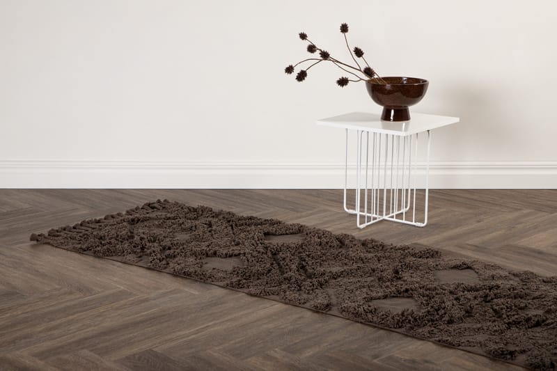 Hilma Bomuldstæppe Rektangulær 70x200 cm - Brun - Tekstiler - Tæpper - Moderne tæppe - Bomuldstæpper