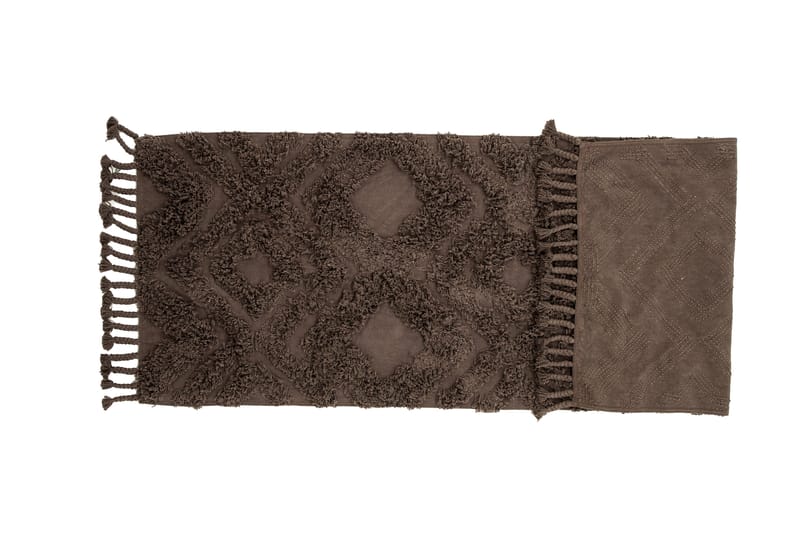 Hilma Bomuldstæppe Rektangulær 70x200 cm - Brun - Tekstiler - Tæpper - Moderne tæppe - Bomuldstæpper