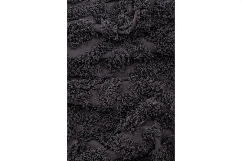 Hilma Bomuldstæppe Rektangulær 70x200 cm - Mørkegrå - Tekstiler - Tæpper - Moderne tæppe - Bomuldstæpper