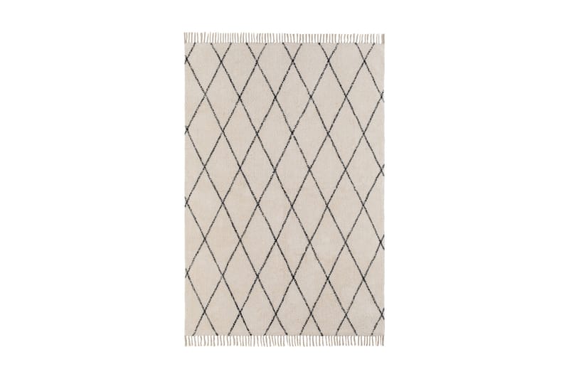 Saltholm Bomuldstæppe 160x230 cm - Hvid/sort - Bomuldstæpper - Små tæpper