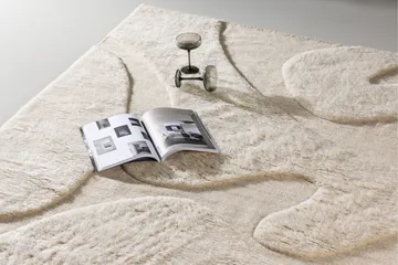 Boone Uldtæppe 160x230 cm - Beige - Tekstiler - Tæpper - Moderne tæppe - Uldtæppe