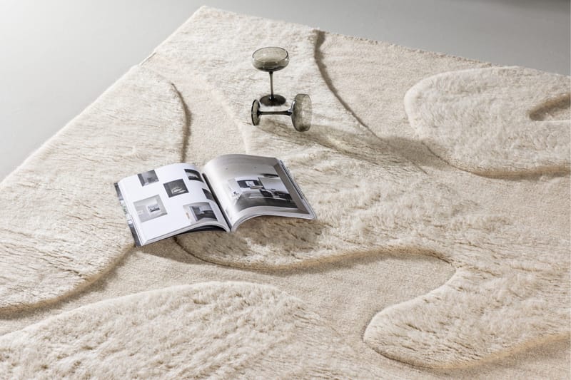 Boone Uldtæppe 160x230 cm - Beige - Tekstiler - Tæpper - Moderne tæppe - Uldtæppe