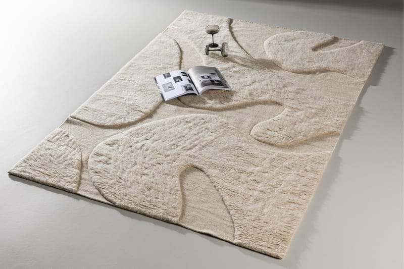 Boone Uldtæppe 160x230 cm - Beige - Tekstiler - Tæpper - Moderne tæppe - Uldtæppe