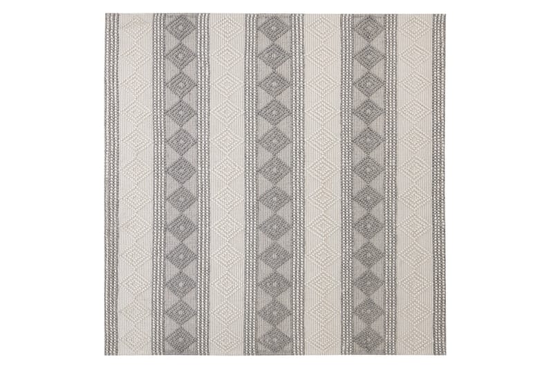 Bozova Uldtæppe 200x200 cm - Beige - Tekstiler - Tæpper - Moderne tæppe - Uldtæppe