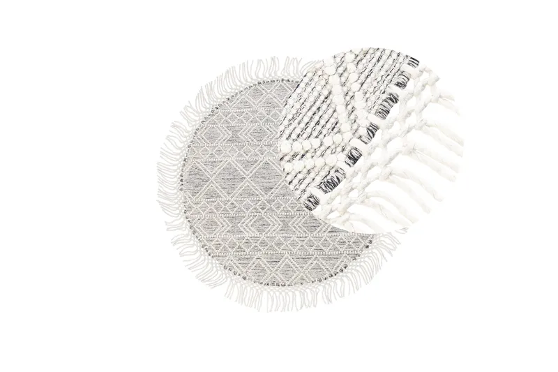 Buldan Uldtæppe 140 cm Rund - Grå - Tekstiler - Tæpper - Moderne tæppe - Uldtæppe