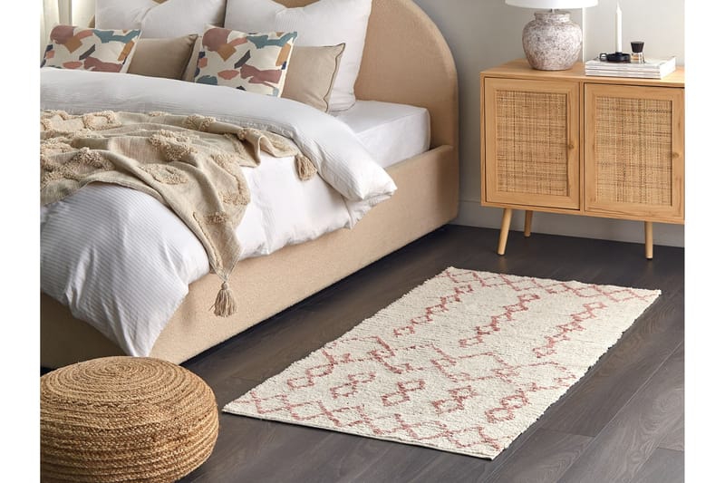Buxar Bomuldstæppe 80x150 cm - Beige - Tekstiler - Tæpper - Moderne tæppe - Ryatæpper