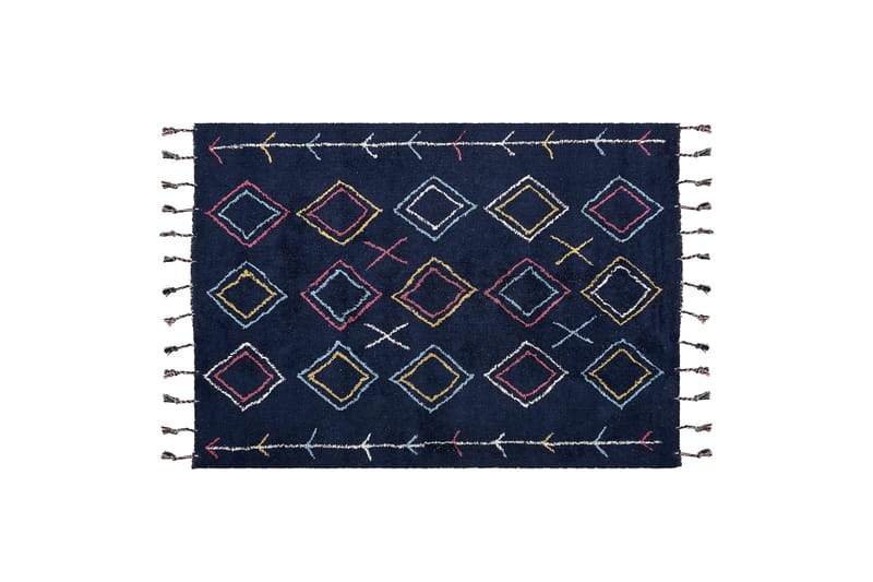 Corum Ryetæppe 140x200 cm - Sort - Tekstiler - Tæpper - Moderne tæppe - Bomuldstæpper