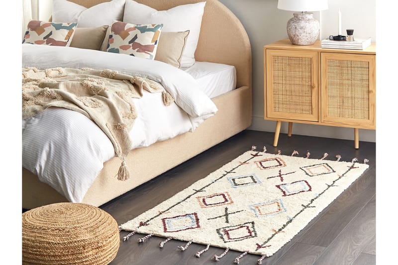 Corum Ryetæppe 80x150 cm - Beige - Tekstiler - Tæpper - Moderne tæppe - Bomuldstæpper