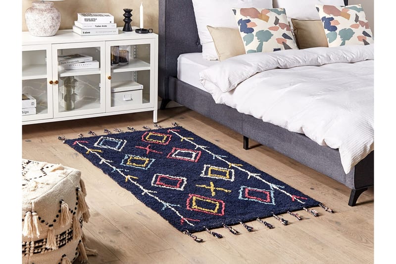 Corum Ryetæppe 80x150 cm - Sort - Tekstiler - Tæpper - Moderne tæppe - Bomuldstæpper