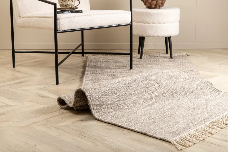 Cyrus Uldtæppe 80x250 cm - Beige - Tekstiler - Tæpper - Moderne tæppe - Uldtæppe