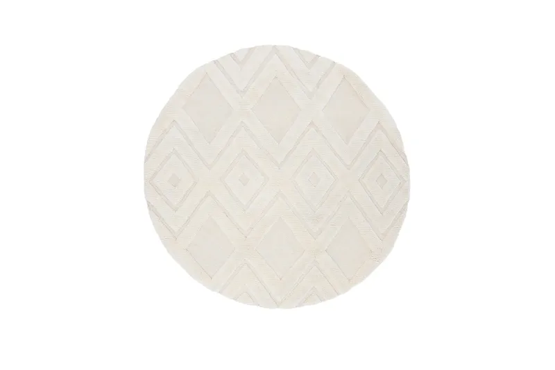 Dahlia Uldtæppe 200 cm Rund, Hvid