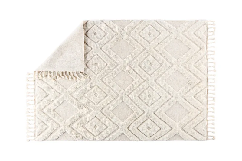 Dahlia Uldtæppe 200x300 cm Rektangulær - Hvid - Tekstiler - Tæpper - Moderne tæppe - Uldtæppe