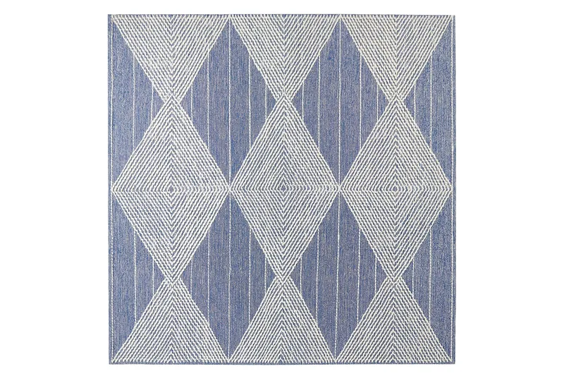 Datca Uldtæppe 200x200 cm, Blå