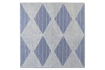 Datca Uldtæppe 200x200 cm - Blå - Tekstiler - Tæpper - Moderne tæppe - Uldtæppe
