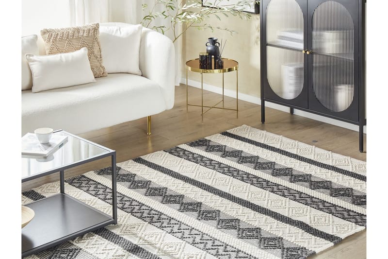 Davutlar Uldtæppe 200x200 cm - Beige - Tekstiler - Tæpper - Moderne tæppe - Uldtæppe