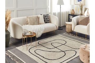 Dokuz Ryetæppe 140x200 cm - Beige - Tekstiler - Tæpper - Moderne tæppe - Bomuldstæpper