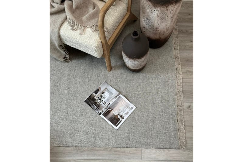 Eden Uldtæppe 200x200 cm Kvadratisk - Sølv - Tekstiler - Tæpper - Moderne tæppe - Uldtæppe