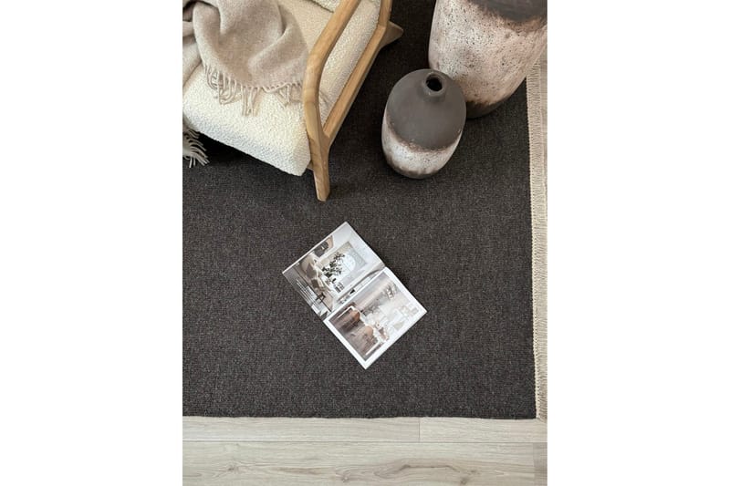 Eden Uldtæppe 200x200 cm Kvadratisk - Taupe - Tekstiler - Tæpper - Moderne tæppe - Uldtæppe