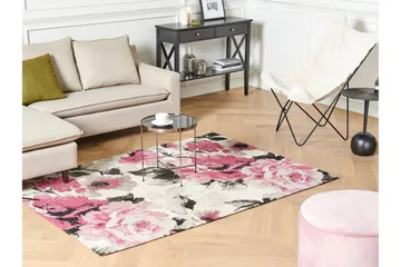Ejaz Ryetæppe 140x200 cm - Rosa - Tekstiler - Tæpper - Moderne tæppe - Bomuldstæpper