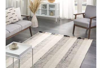 Emirler Uldtæppe 160x230 cm - Sort/hvid - Tekstiler - Tæpper - Moderne tæppe - Uldtæppe