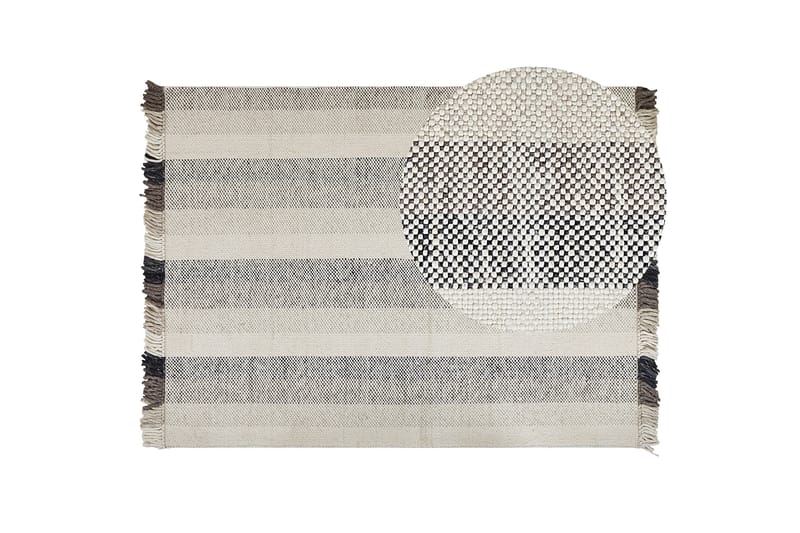 Emirler Uldtæppe 160x230 cm - Sort/hvid - Tekstiler - Tæpper - Moderne tæppe - Uldtæppe