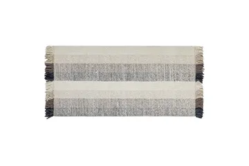 Emirler Uldtæppe 80x150 cm - Sort/hvid - Tekstiler - Tæpper - Moderne tæppe - Uldtæppe