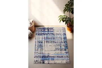 Entrétæppe Stribor Blå - 80 x 150 cm - Tekstiler - Tæpper - Moderne tæppe - Gangmåtter