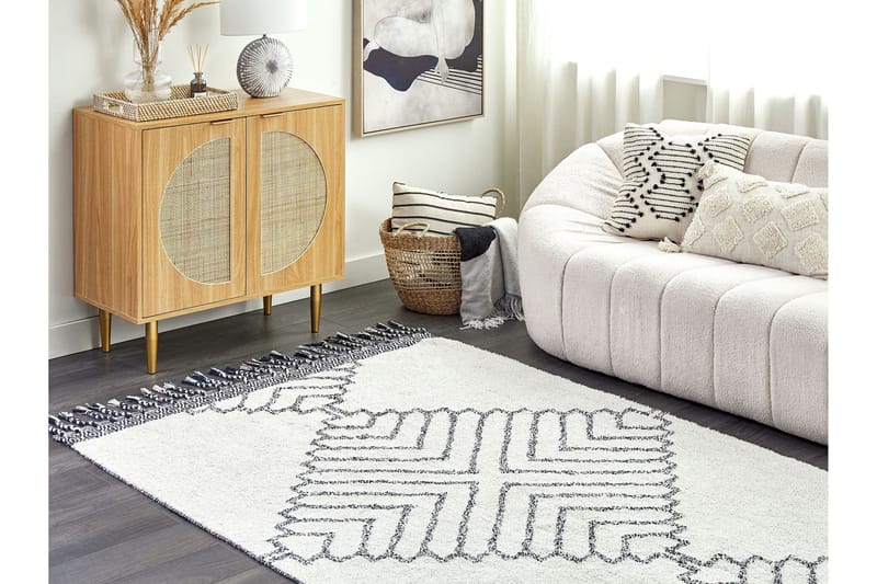 Eray Ryetæppe 140x200 cm - Sort/hvid - Tekstiler - Tæpper - Moderne tæppe - Ryatæpper