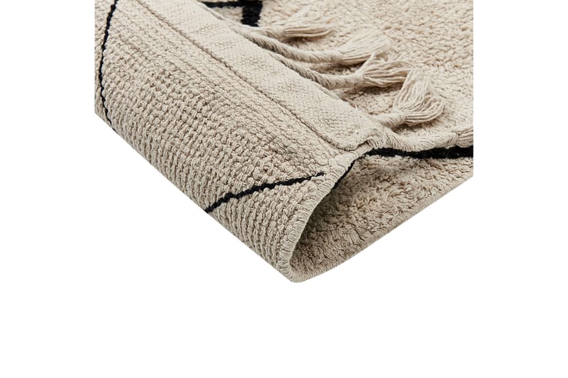 Erler Bomuldstæppe 160x230 cm - Beige - Tekstiler - Tæpper - Moderne tæppe - Bomuldstæpper