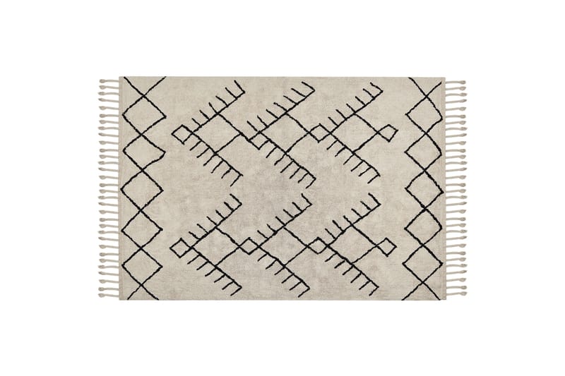 Erler Bomuldstæppe 160x230 cm - Beige - Tekstiler - Tæpper - Moderne tæppe - Bomuldstæpper