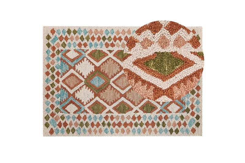 Ermenek Uldtæppe 160x230 cm - Beige - Tekstiler - Tæpper - Moderne tæppe - Uldtæppe