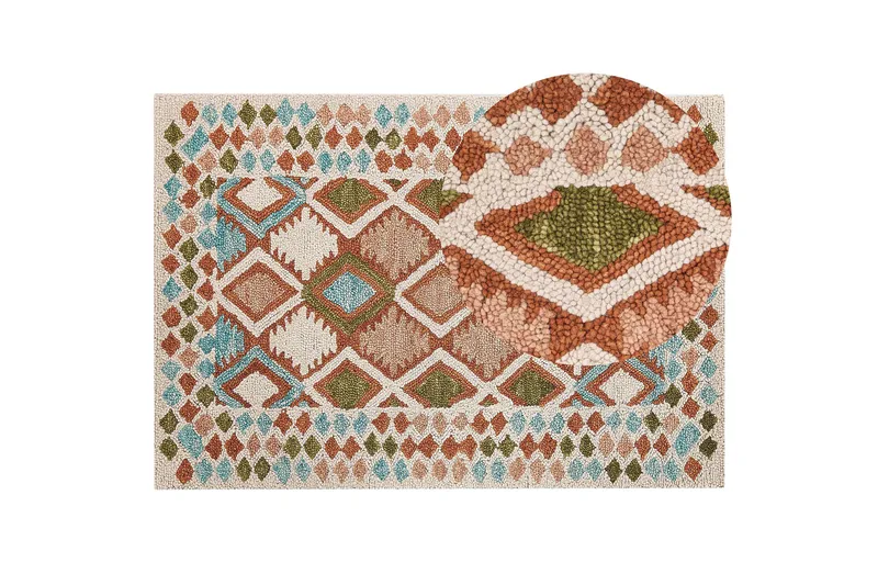 Ermenek Uldtæppe 160x230 cm - Beige - Tekstiler - Tæpper - Moderne tæppe - Uldtæppe