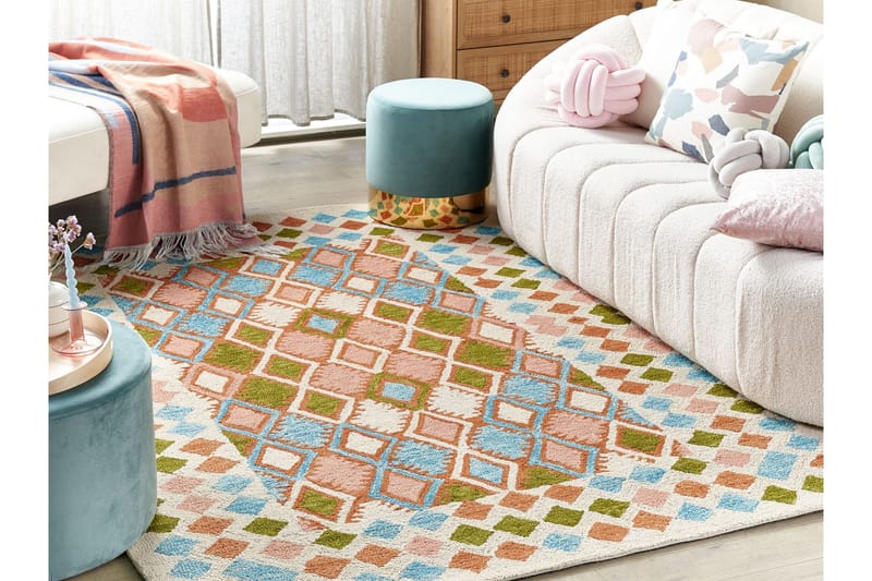 Ermenek Uldtæppe 160x230 cm - Beige - Tekstiler - Tæpper - Moderne tæppe - Uldtæppe