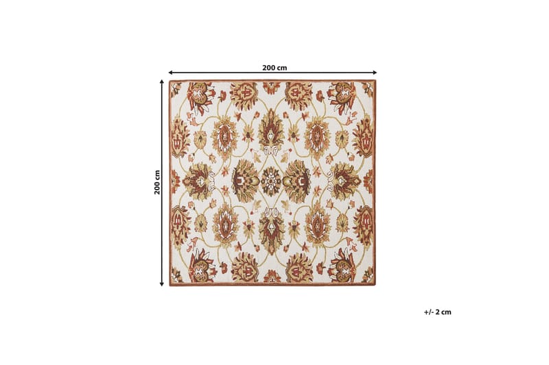 Ezine Ryetæppe 200x200 cm - Beige - Tekstiler - Tæpper - Moderne tæppe - Uldtæppe