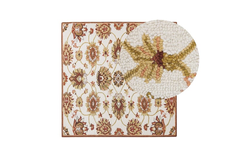 Ezine Ryetæppe 200x200 cm - Beige - Tekstiler - Tæpper - Moderne tæppe - Uldtæppe