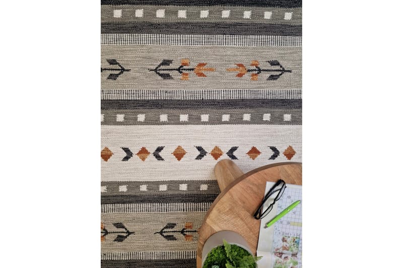 Fagersta Uldtæppe 160x230 cm Rektangulært - Grå - Tekstiler - Tæpper - Moderne tæppe - Uldtæppe