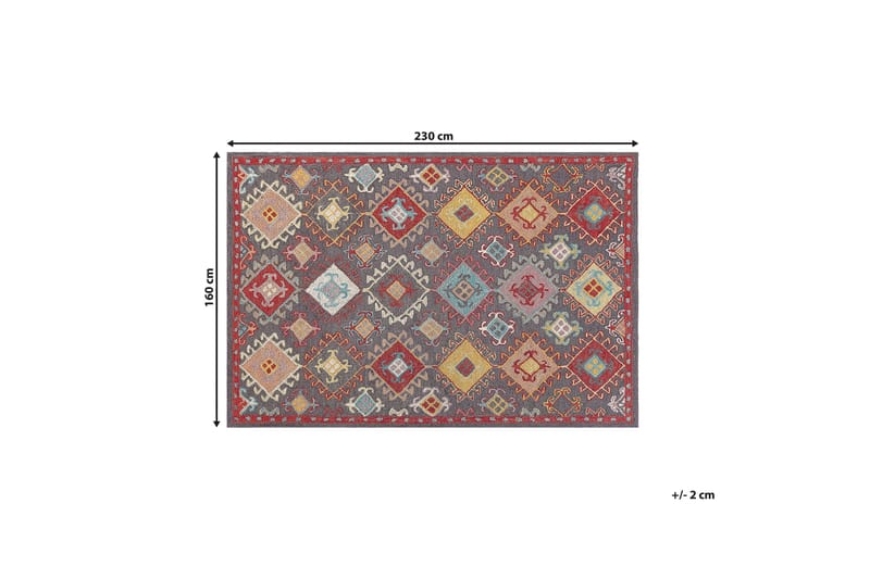 Finike Uldtæppe 160x230 cm - Blå - Tekstiler - Tæpper - Moderne tæppe - Uldtæppe