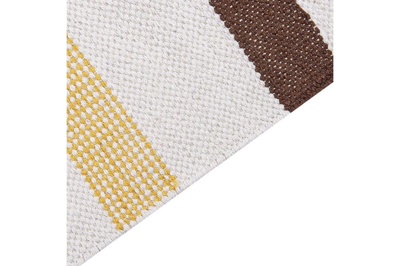 Fladvævet Hisarli - Brun, gul, orange, beige, 160x230 cm - Tekstiler - Tæpper - Moderne tæppe - Bomuldstæpper