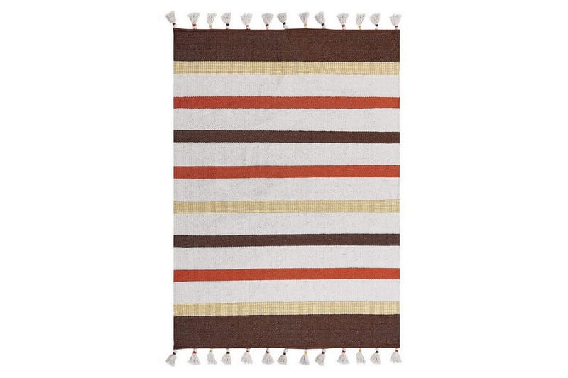 Fladvævet Hisarli, Brun, gul, orange, beige, 160x230 cm