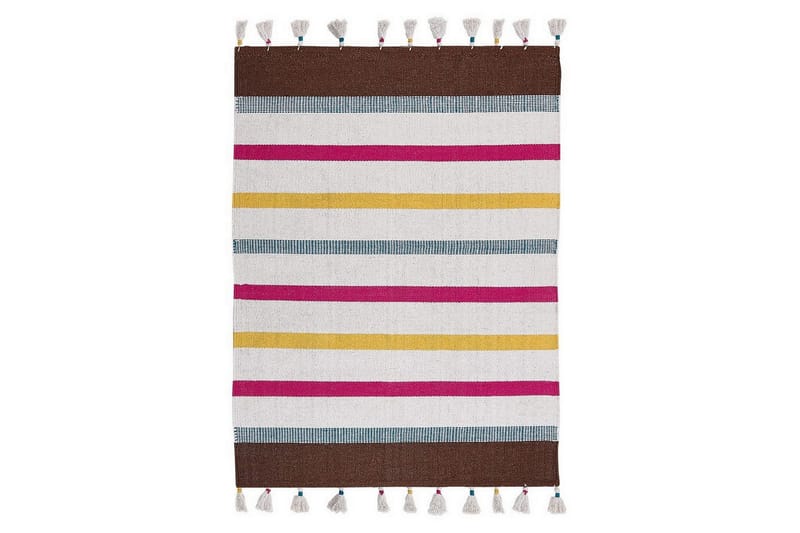 Fladvævet Hisarli - Flerfarvet, hvid, brun, blå, orange, 140x200 cm - Tekstiler - Tæpper - Moderne tæppe - Bomuldstæpper