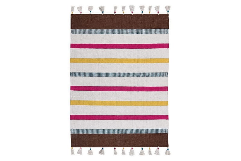 Fladvævet Hisarli - Flerfarvet, hvid, brun, blå, orange, 140x200 cm - Tekstiler - Tæpper - Moderne tæppe - Bomuldstæpper